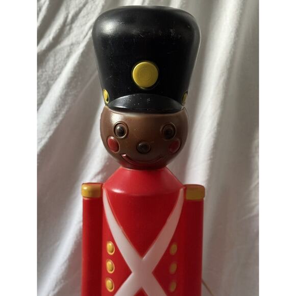 Vtg LightUp AA Toy Soldier Christmas Decoration Nutcracker Style LG 3ft BlowMold - Picture 12 of 15